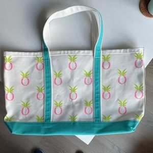 Crab & Cleek x Dudley Stephens Custom Pineapple Tote Teal NWOT